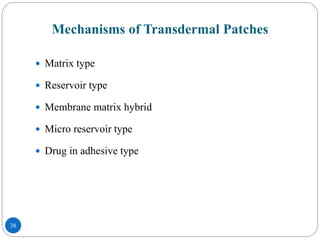 Matrix Patch Transdermal drug delivery system | PDF