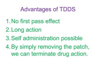 Transdermal Drug Delivery Systems - NDDS | PPT