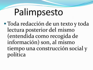 [Palimpsesto]pptPlex Section DividerThe slides after this divider will be grouped into a section and given the label you type above.  Feel free to move this slide to any position in the deck.