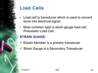 Load Cells
07/24/16 EEE 22
 