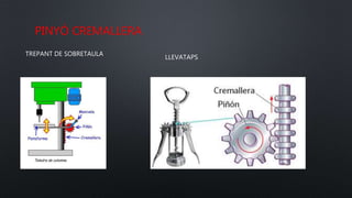 PINYÓ CREMALLERA
TREPANT DE SOBRETAULA
LLEVATAPS
 