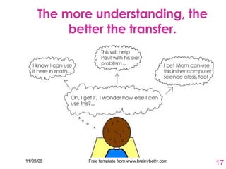 The more understanding, the better the transfer. 