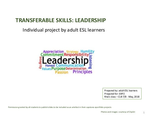 transferable skills leadership project by esl learners what are transferable skills