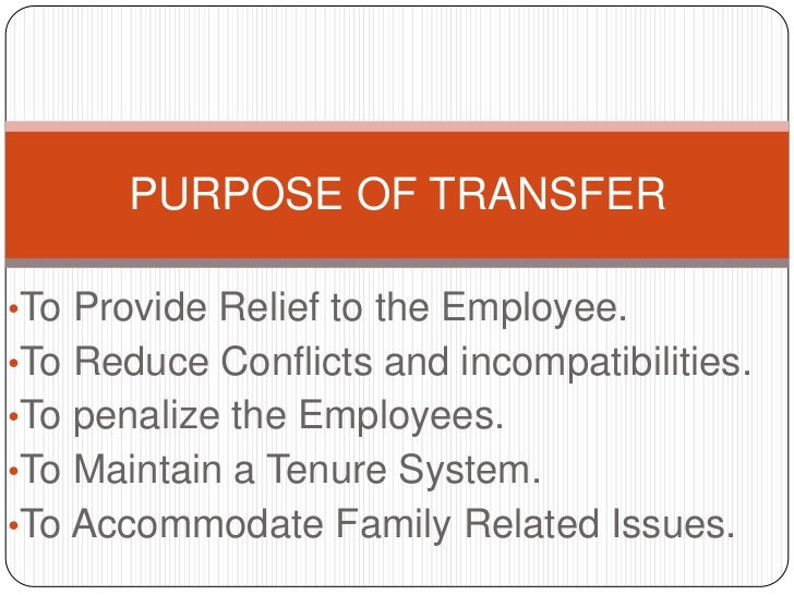 Transfer and separations...