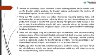 Transfer API | Transfer Booking Engine | PPTX