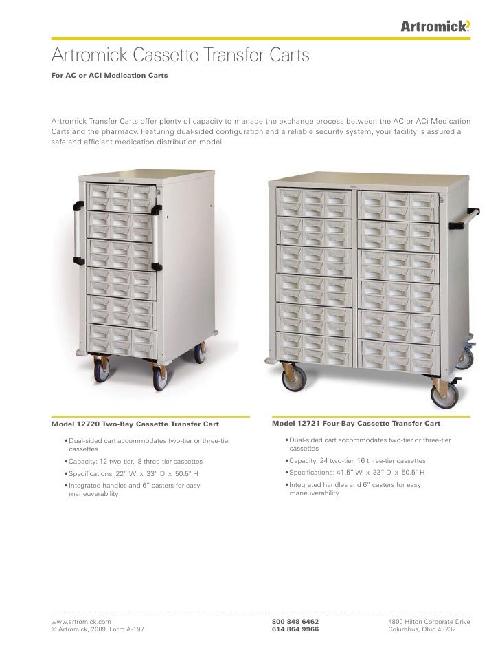 Artromick Transfer Cart for Hospital Computing Solutions