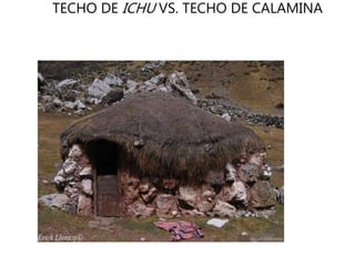 TECHO DE ICHU VS. TECHO DE CALAMINA
 