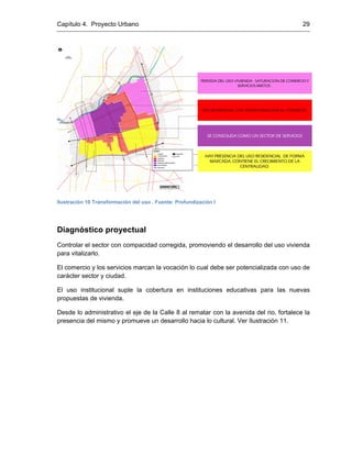 Capítulo 4. Proyecto Urbano 29
Ilustración 10 Transformación del uso . Fuente: Profundización I
Diagnóstico proyectual
Con...