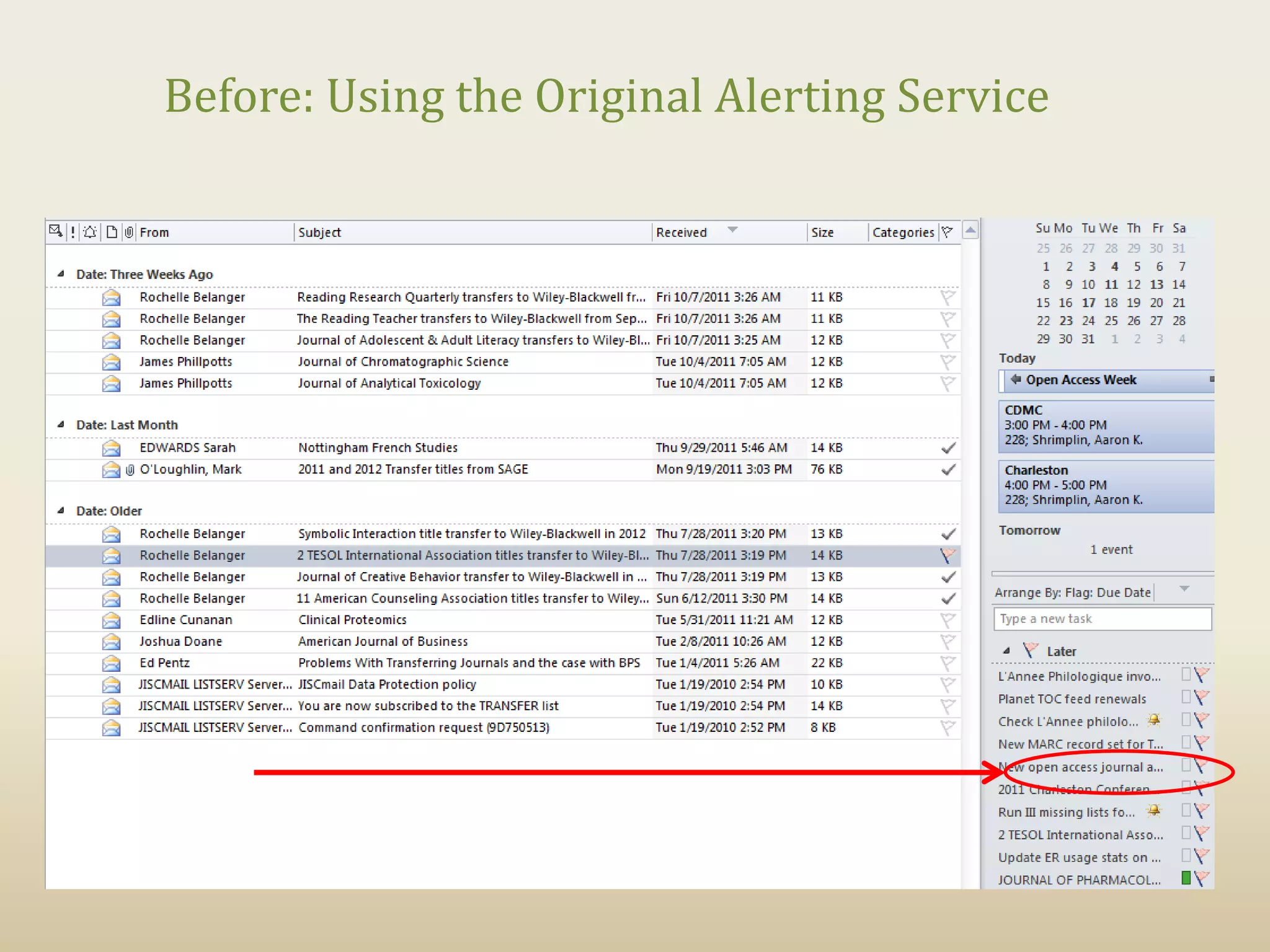 Before: Using the Original Alerting Service
 