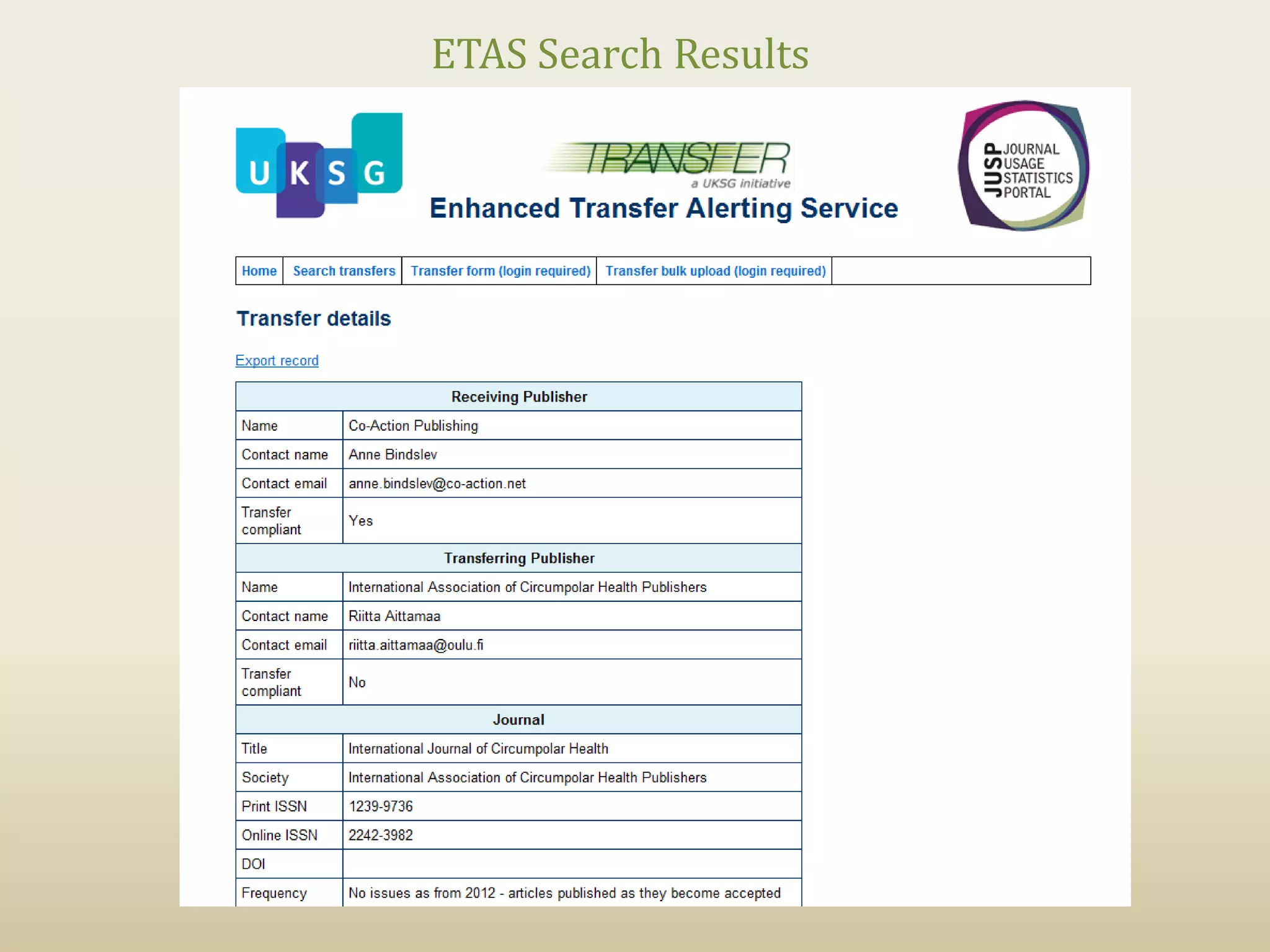 ETAS Search Results
 