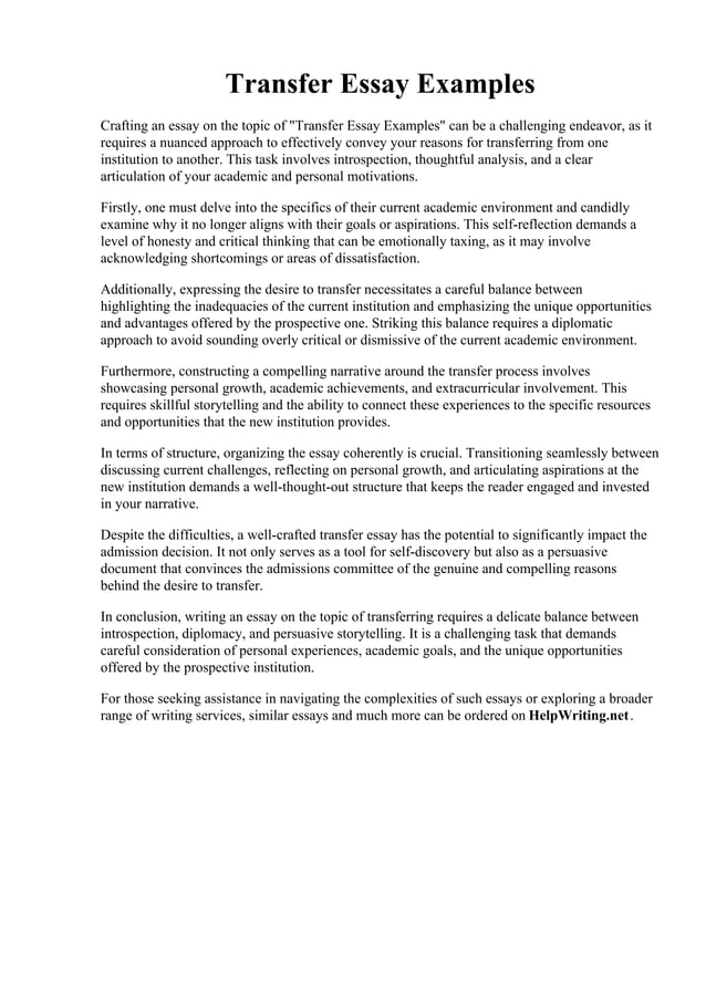 Usc Transfer Application Essay Prompt