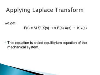 Transfer Function And Mathematical Modeling Transfer Function And Mathematical Modeling