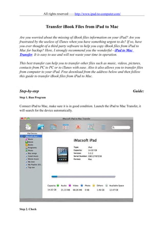 Transfer ibook files from ipad to mac