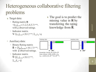Transfer learning in heterogeneous collaborative filtering domains | PPTX