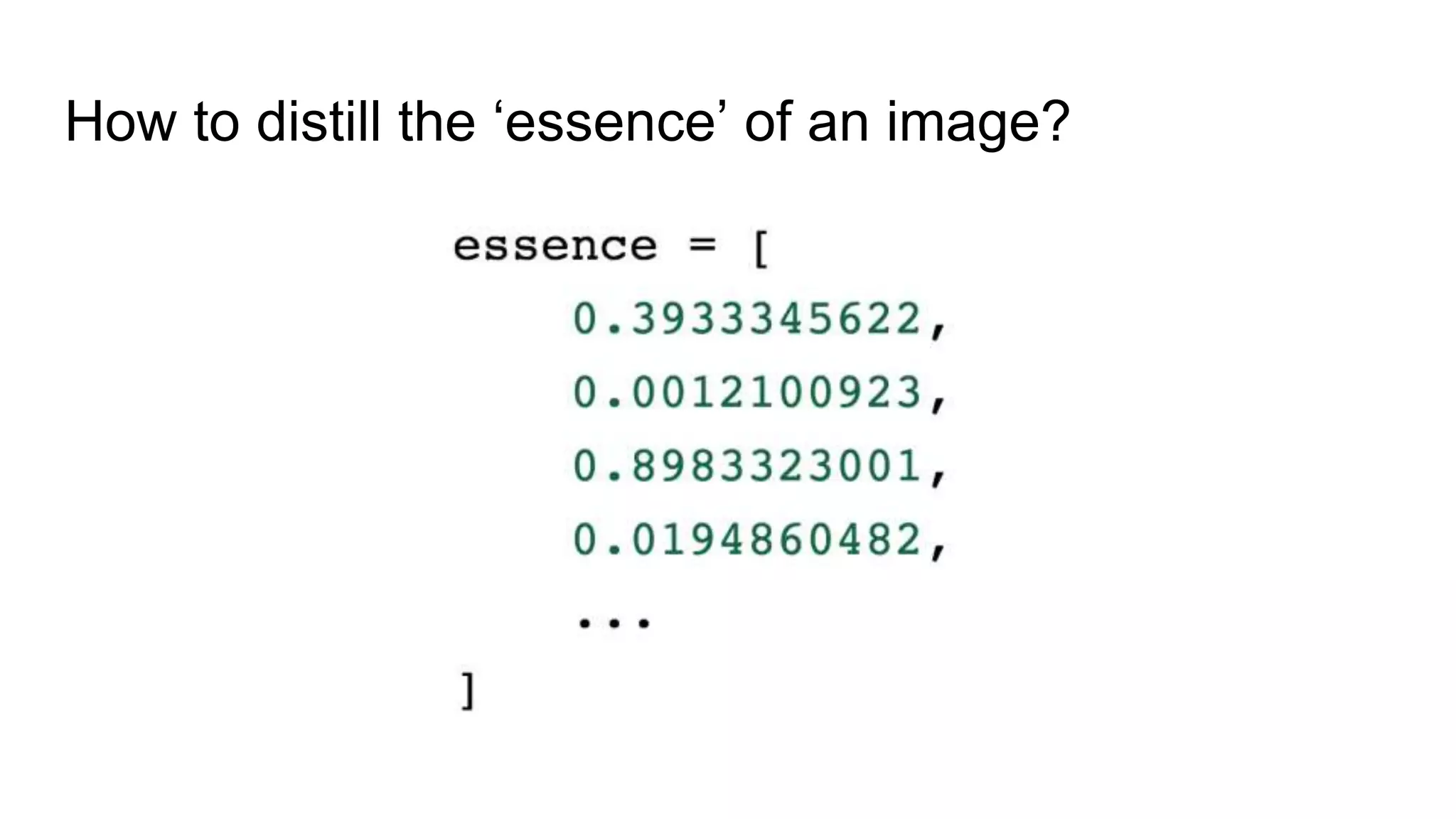 How to distill the ‘essence’ of an image?
 
