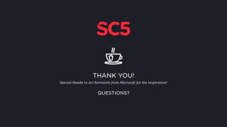 THANK YOU!
Special thanks to Ari Bornstein from Microsoft for the inspiration!
QUESTIONS?
 