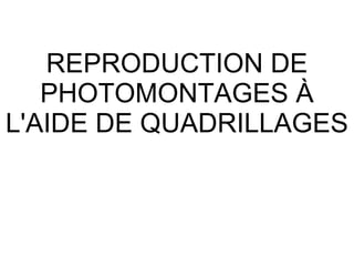 REPRODUCTION DE PHOTOMONTAGES À L'AIDE DE QUADRILLAGES 