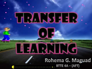 TRANSFER  OF  LEARNING Rohema G. Maguad BTTE 4A – (AFT) 
