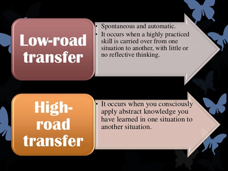Transfer of learning