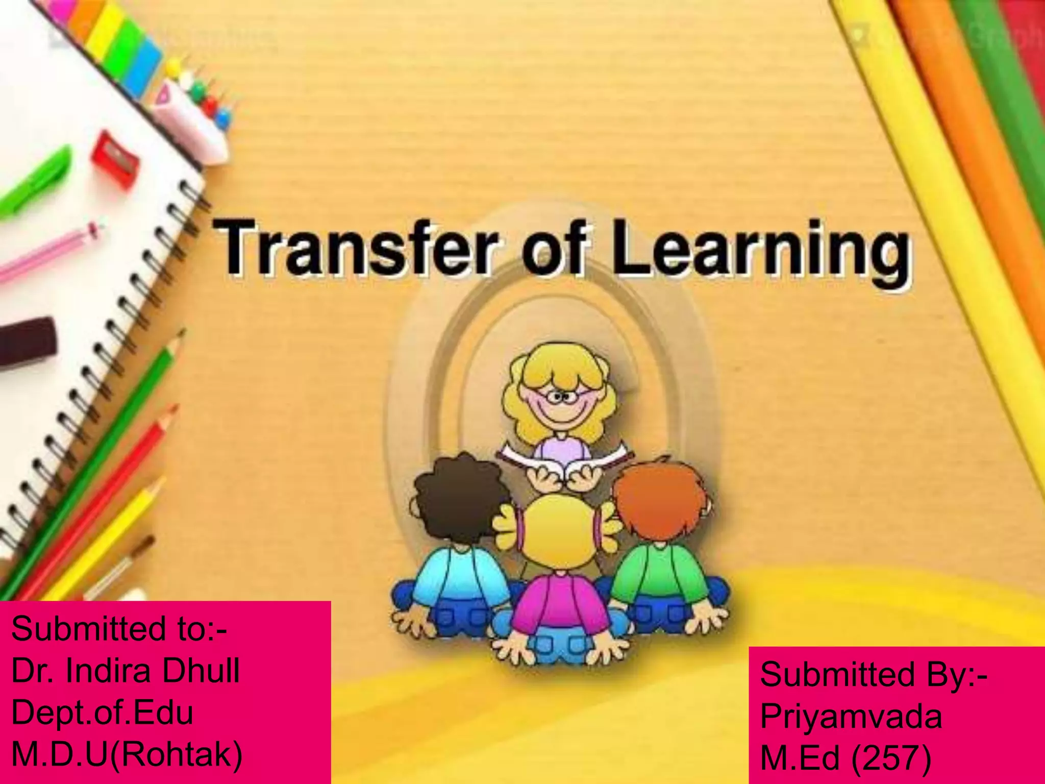 Transfer of learning | PPTX