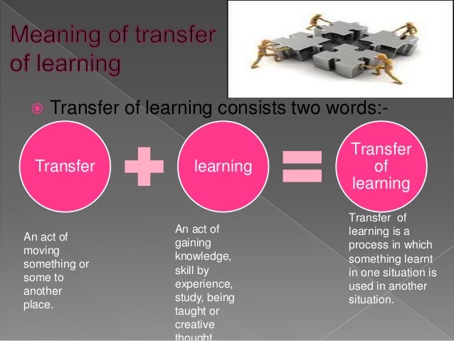 Transfer of learning