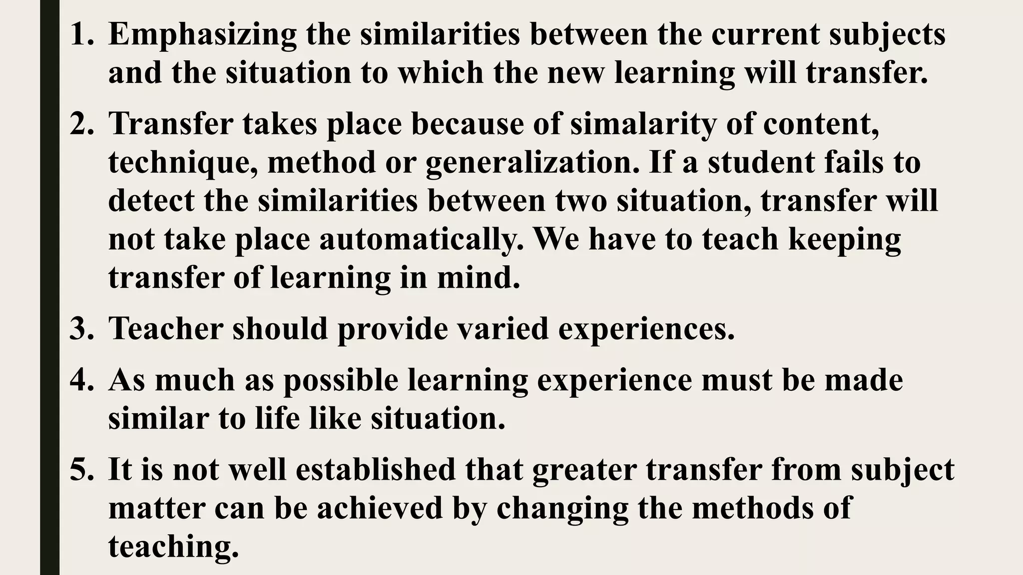 Transfer Of Learning.pptx | Education