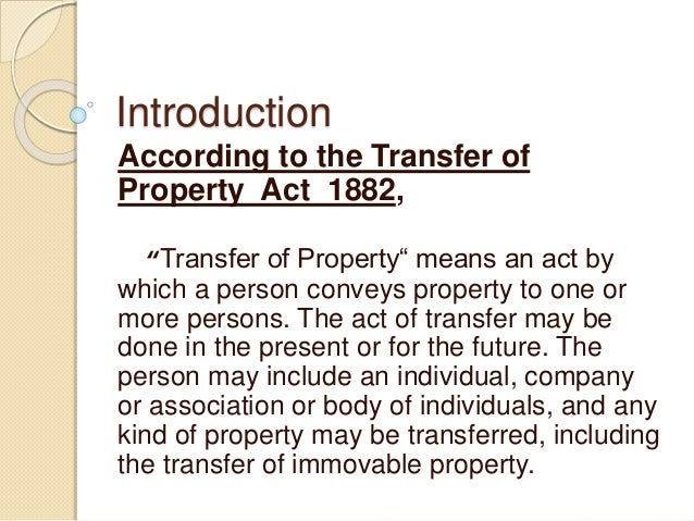 Transfer of property