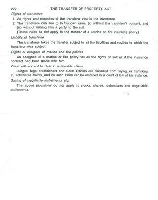 Transfer of property act short notes llb | PDF