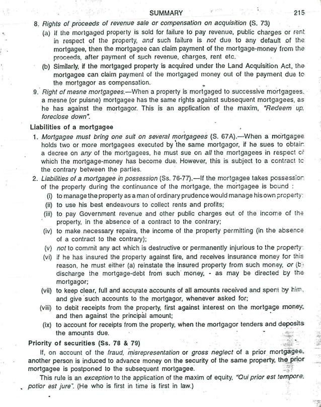 Transfer of property act short notes llb