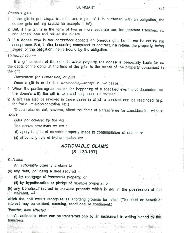 Transfer of property act short notes llb