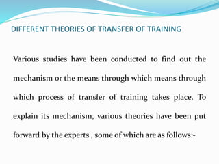 Transfer of training | PPTX