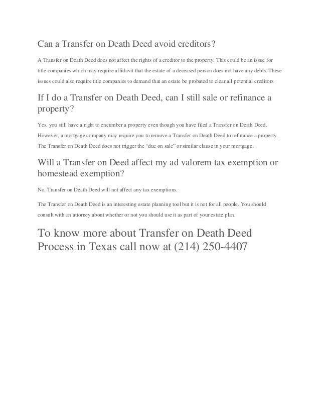 transfer on death deed in texas willprobateattorneys life estate deed form