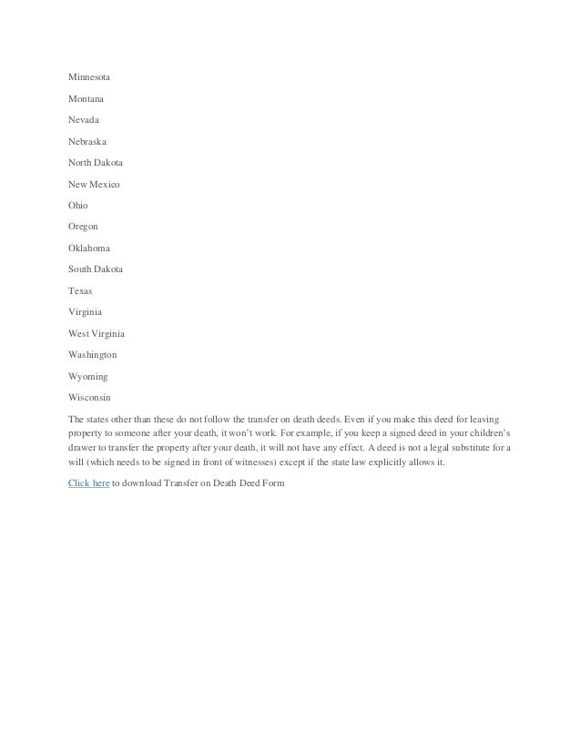 transfer on death deed states texas willprobateattorneys missouri beneficiary deed form