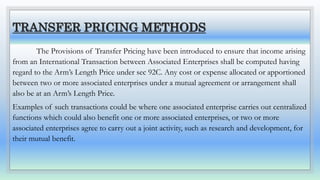 Transfer Pricing Methods With Examples Transfer pricing | PPTX