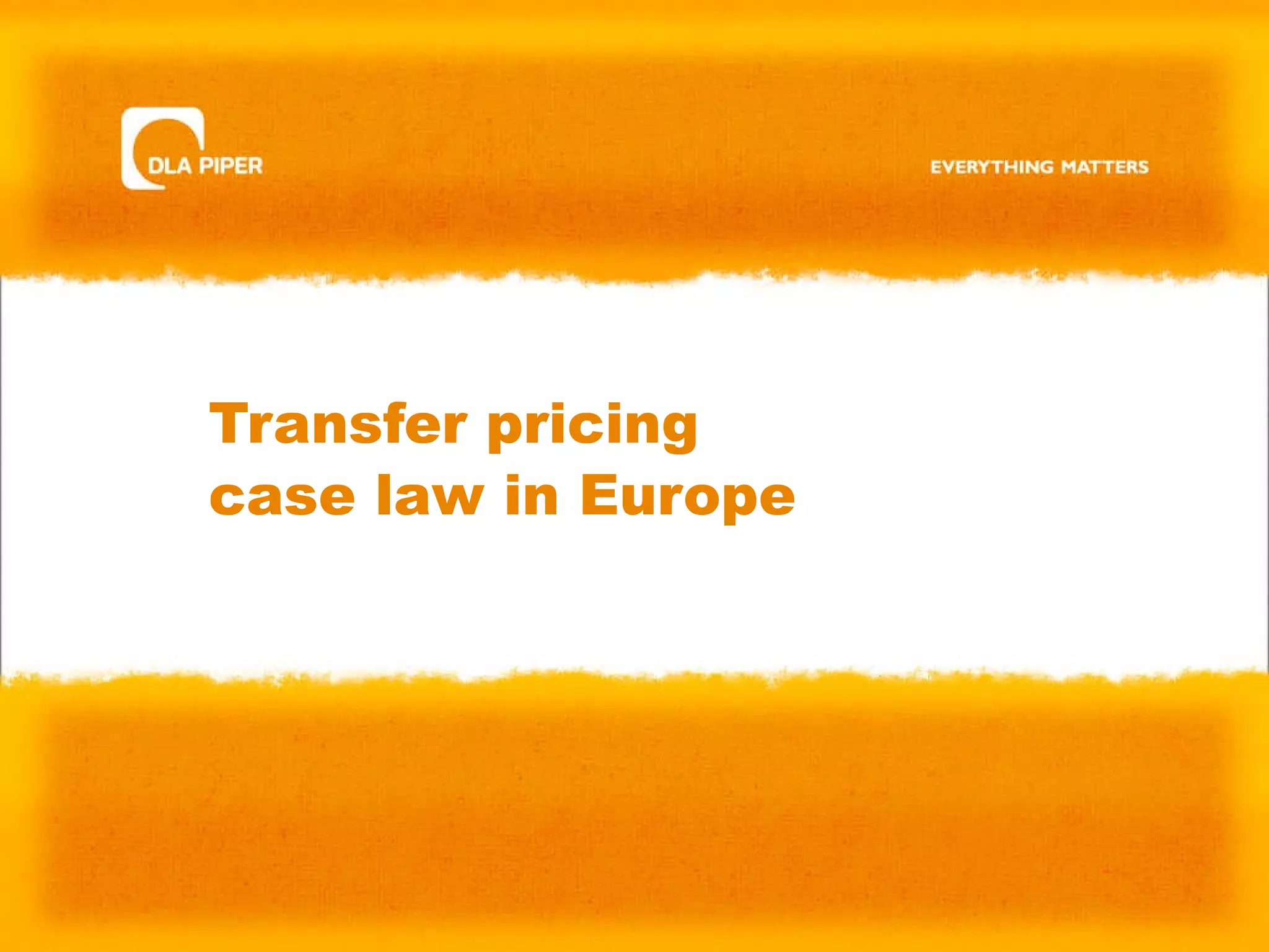 Transfer pricing case law in Europe PPT
