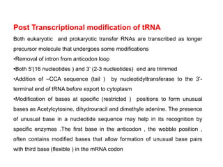 Transfer rna final | PPTX