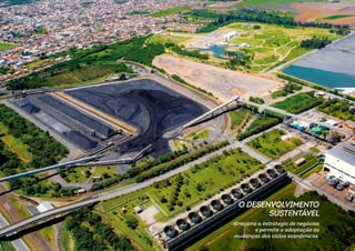 direciona a estratégia de negócios
e permite a adaptação às
mudanças dos ciclos econômicos.
O DESENVOLVIMENTO
SUSTENTÁVEL
 