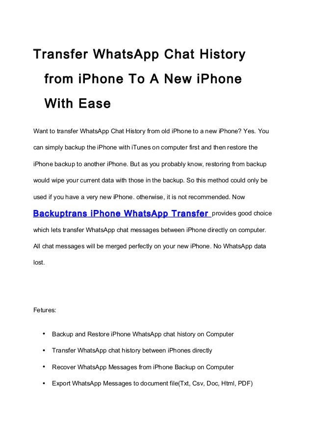 How To Transfer Whatsapp Chat History How To Transfer Whatsapp Chat History