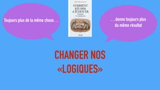 Toujours plus de la même chose… …donne toujours plus  
du même résultat
CHANGER NOS
«LOGIQUES»
 
