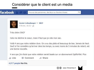 www.15marches.fr
Considérer que le client est un media
 