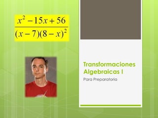 Transformaciones
Algebraicas I
Para Preparatoria
 