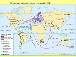 Migraciones internacionales a lo largo del s. XIX 