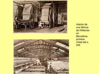 Interior de una fábrica de Hilaturas en Barcelona, primera mitad del s. XIX 