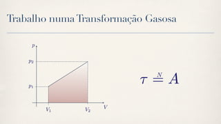 Trabalho numa Transformação Gasosa
 