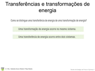 C = FQ7 • Adelaide Amaro Rebelo l Filipe Rebelo
Transferências e transformações de
energia
Núcleo de Estágio de Física e Química 1
 