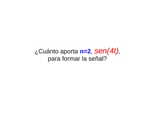 ¿Cuánto aporta n=2, sen(4t),
para formar la señal?

 