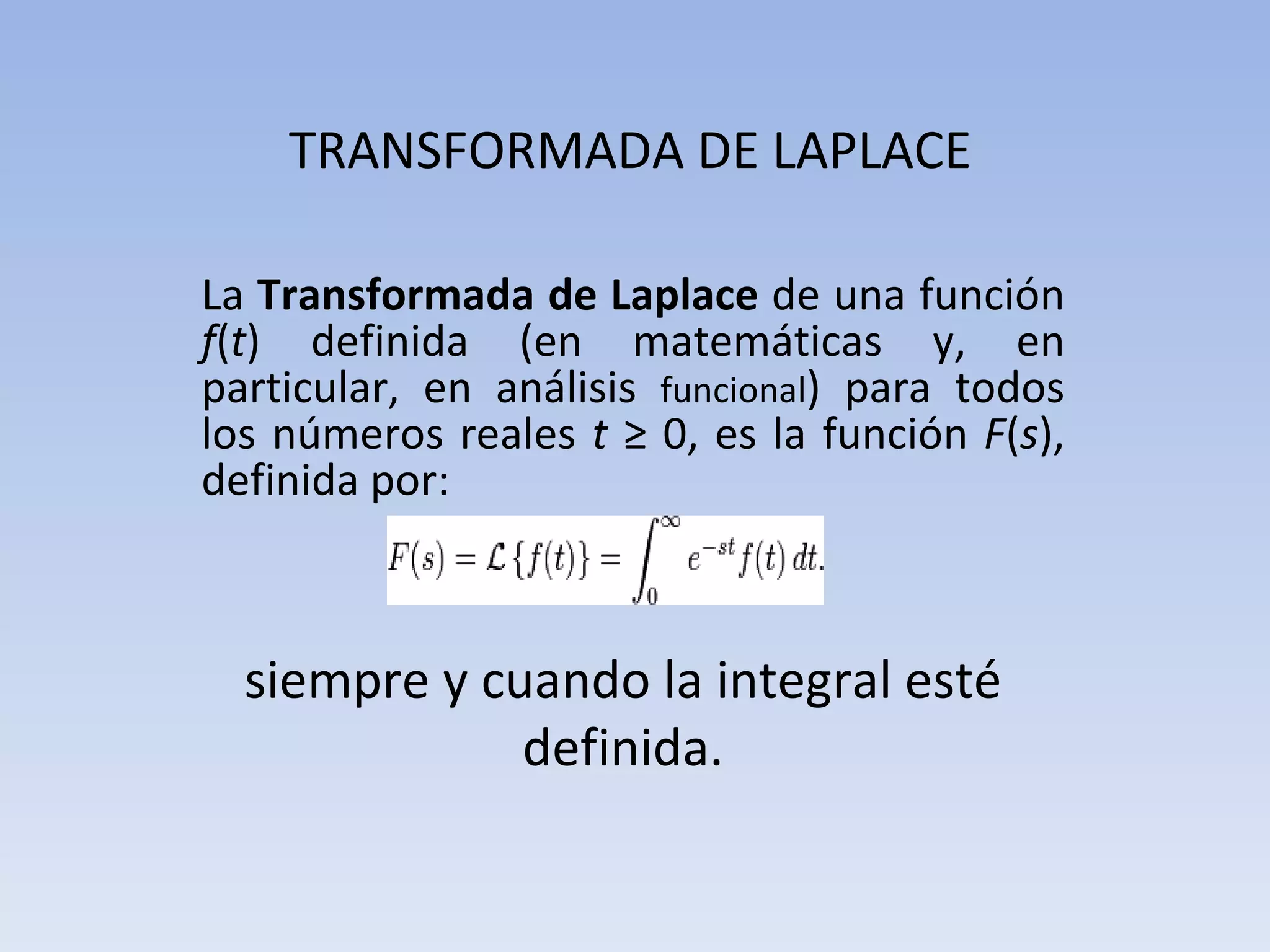 Transformada Transformada De Laplace | PPT