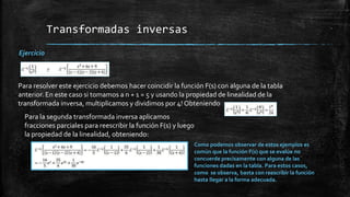 Transformadas Inversas Transformada de laplace | PPTX