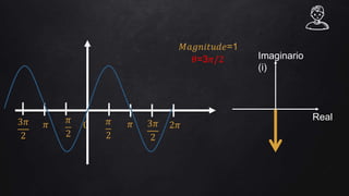 𝑀𝑎𝑔𝑛𝑖𝑡𝑢𝑑𝑒=1
𝜃=3𝜋/2
0 𝜋
2
𝜋 3𝜋
2
2𝜋
𝜋
2
𝜋3𝜋
2
Imaginario
(i)
Real
 