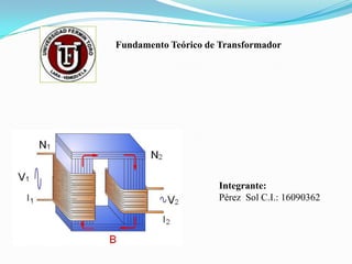 Fundamento Teórico de Transformador




                     Integrante:
                     Pérez Sol C.I.: 16090362
 